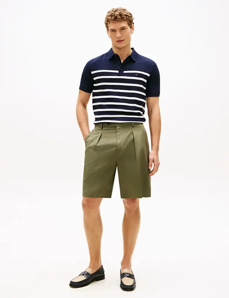 Tommy Hilfiger Regular Fit Fine Knit Polo | Desert Sky/Ivory Petal