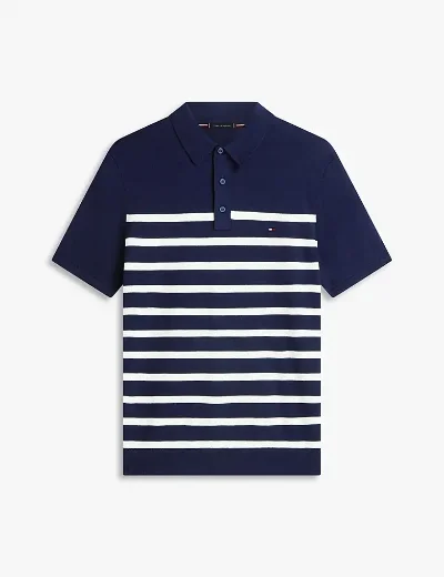 Tommy Hilfiger Regular Fit Fine Knit Polo | Desert Sky/Ivory Petal