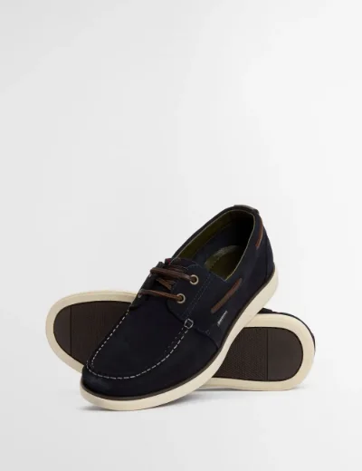 Picture of Barbour Men's Rothley Boat Shoe | Navy Suede