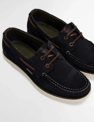 Picture of Barbour Men's Rothley Boat Shoe | Navy Suede