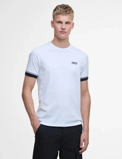 Barbour International Deep Cuff Evan Tipped T-Shirt | White