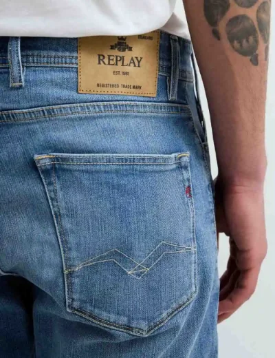 Replay RBJ.981 Tapered Fit Denim Shorts | Medium Blue