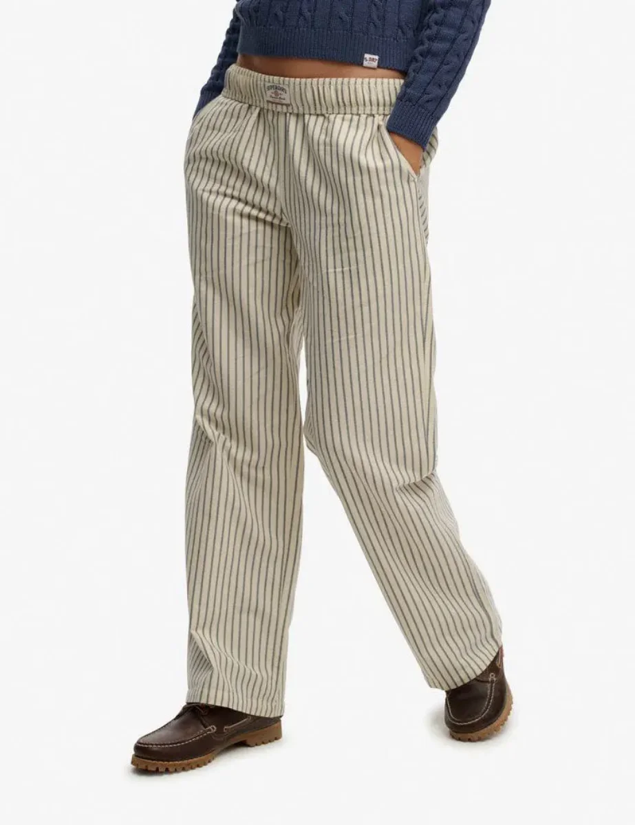 Superdry Cotton Stripe Elastic Trouser | Navy Stripe