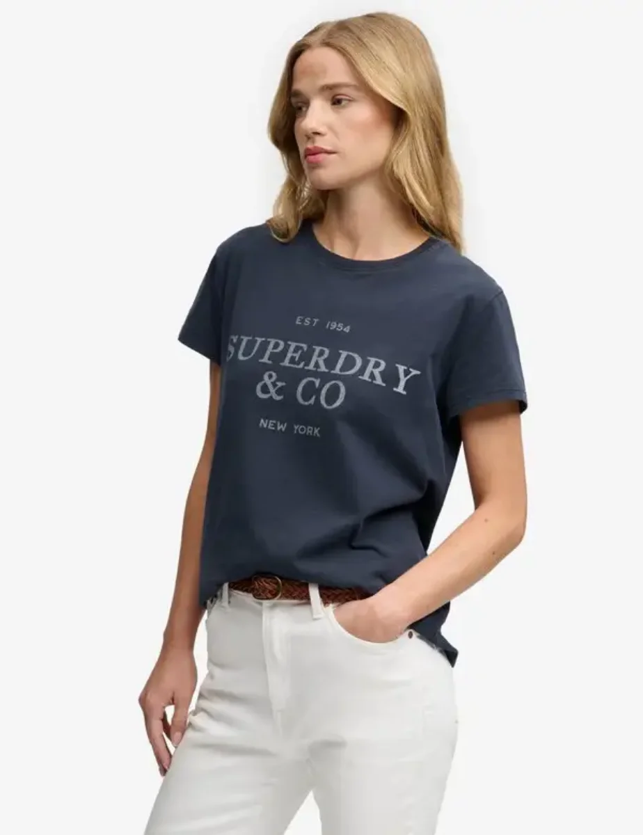 Superdry Luxe Casual Relaxed T-shirt | Navy