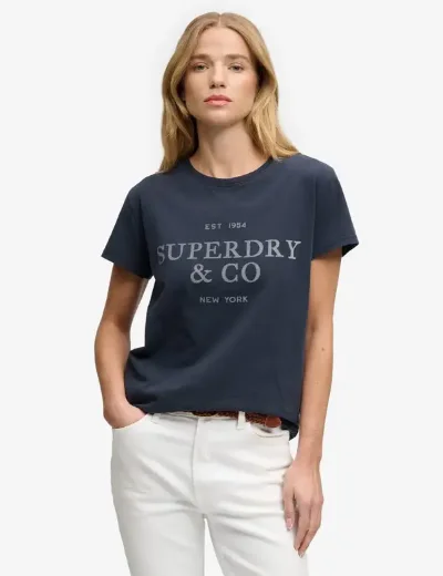 Superdry Luxe Casual Relaxed T-shirt | Navy