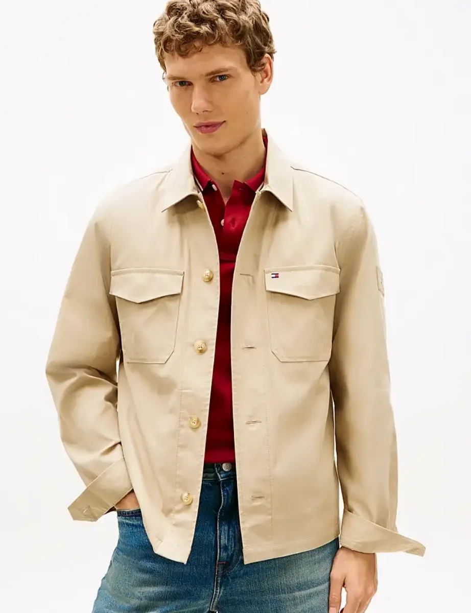 Tommy Hilfiger Cotton Nylon Shirt Jacket | Sandalwood