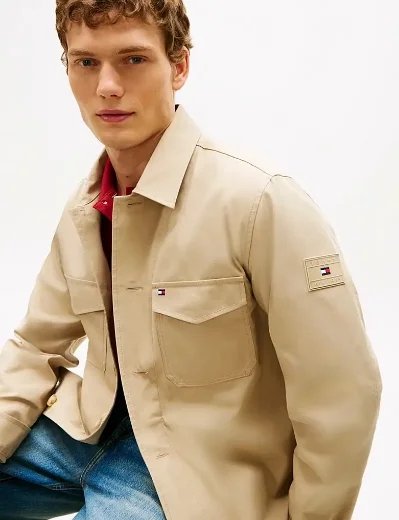 Tommy Hilfiger Cotton Nylon Shirt Jacket | Sandalwood