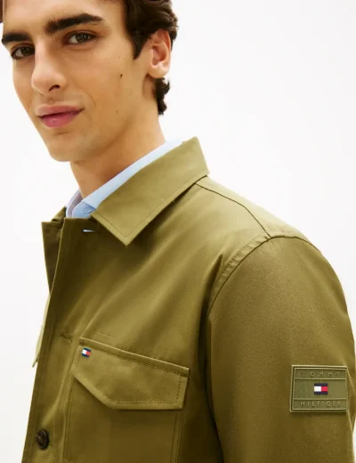 Tommy Hilfiger Cotton Nylon Shirt Jacket | Green