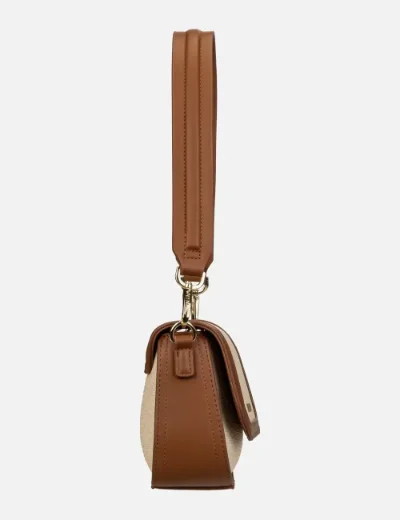 Valentino Atena RE Flapover Shoulder Bag / Natural/Tan