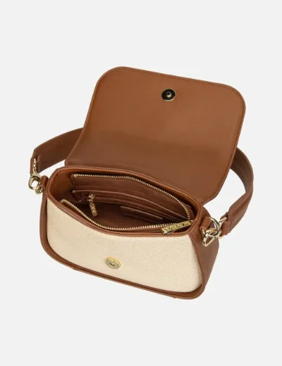 Valentino Atena RE Flapover Shoulder Bag / Natural/Tan