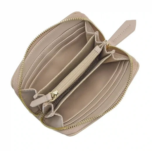 Picture of Valentino Zero RE Medium Zip Around Wallet | Ecru