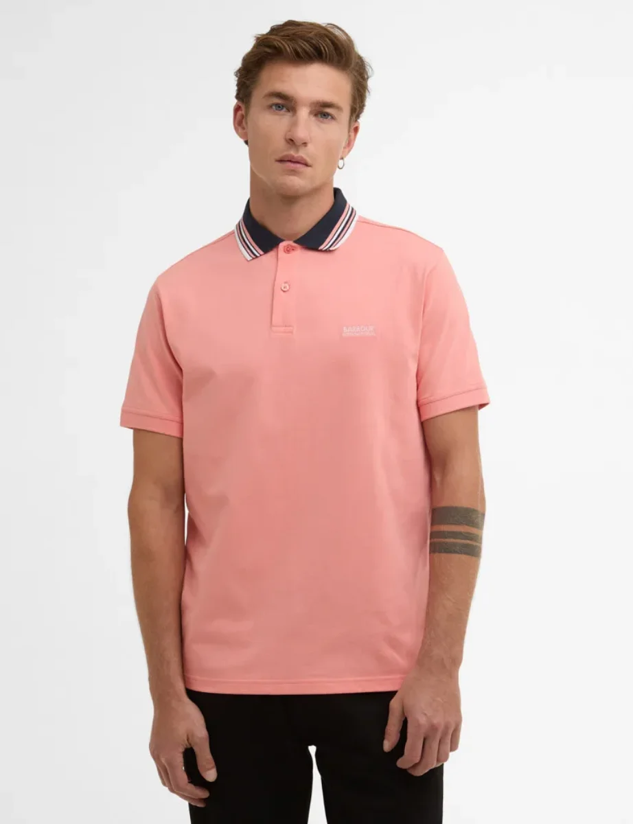 Barbour International Burnwood Tipped Polo | Burnt Coral