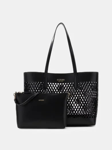Guess Womens Letty Tote Shopper Bag | Black