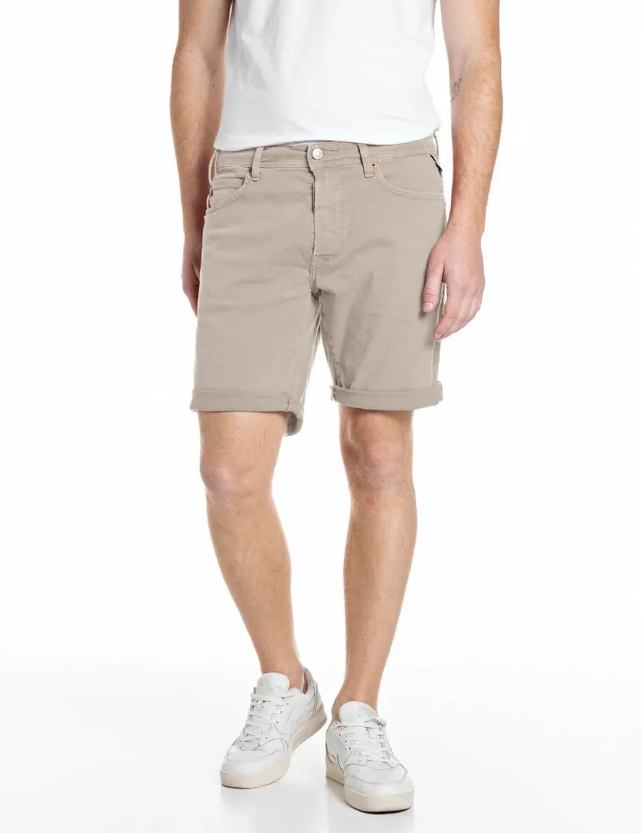 Picture of Replay RBJ.981 Tapered Fit Denim Shorts | Washed Stone