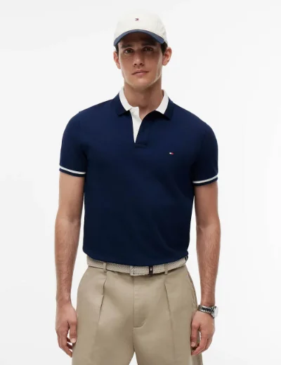 Tommy Hilfiger Contrast Collar Block Polo | Navy