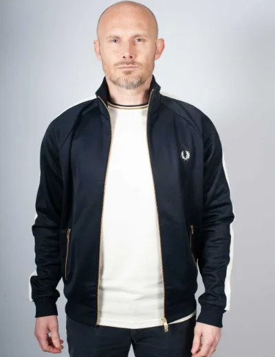 Fred Perry Cable Taped Track Jacket | Navy