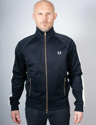 Fred Perry Cable Taped Track Jacket | Navy