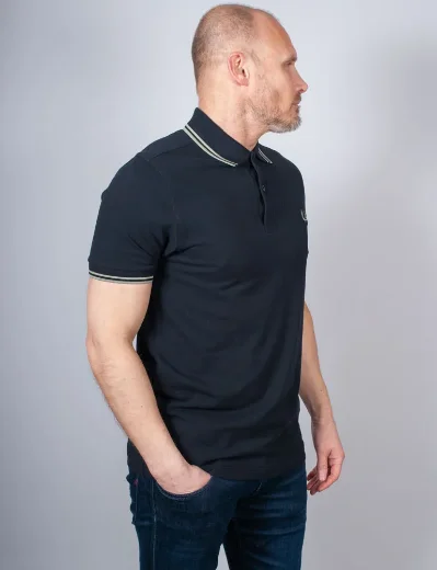 Fred Perry Twin Tipped Polo Shirt | Navy/Seagrass