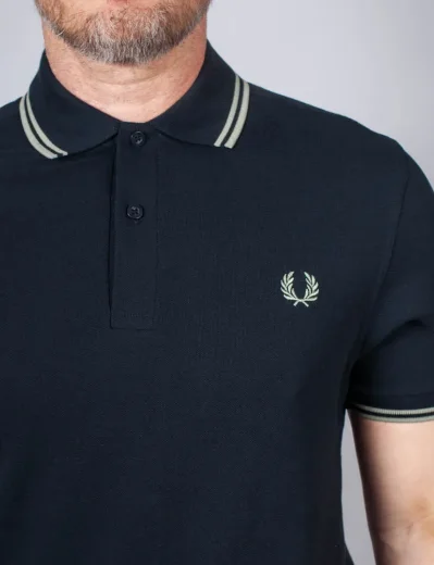 Fred Perry Twin Tipped Polo Shirt | Navy/Seagrass