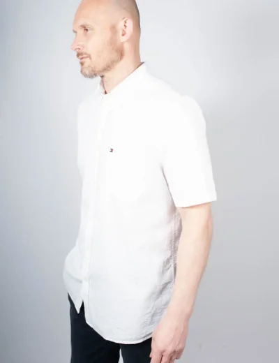 Tommy Hilfiger Seersucker Short Sleeve Shirt | White