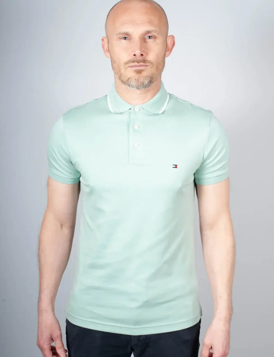 Tommy Hilfiger Liquid Cotton Tipped Polo | Mint