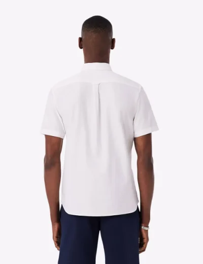 Picture of Lacoste Regular Fit Short Sleeved Oxford Shirt | White