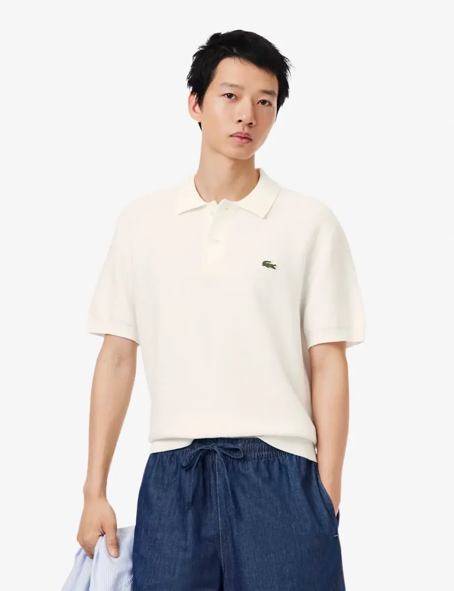 Picture of Lacoste Classic Fit Knitted Polo | Off White