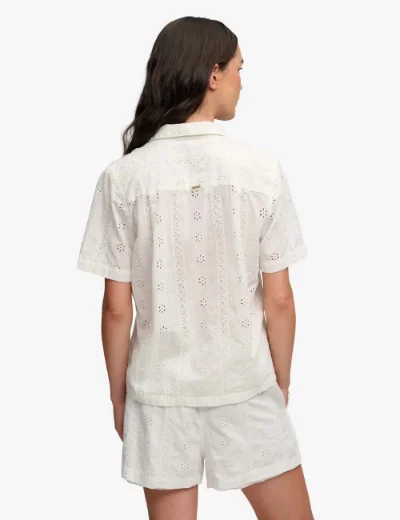 Picture of Superdry Womens Heritage Broderie Shirt | Off White