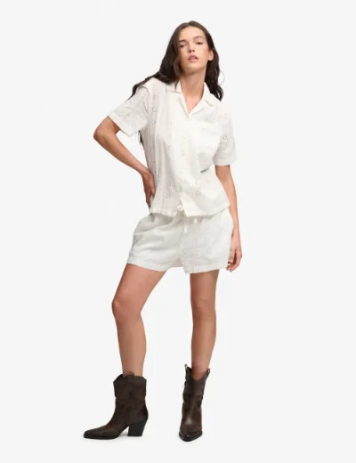 Picture of Superdry Womens Heritage Broderie Shirt | Off White