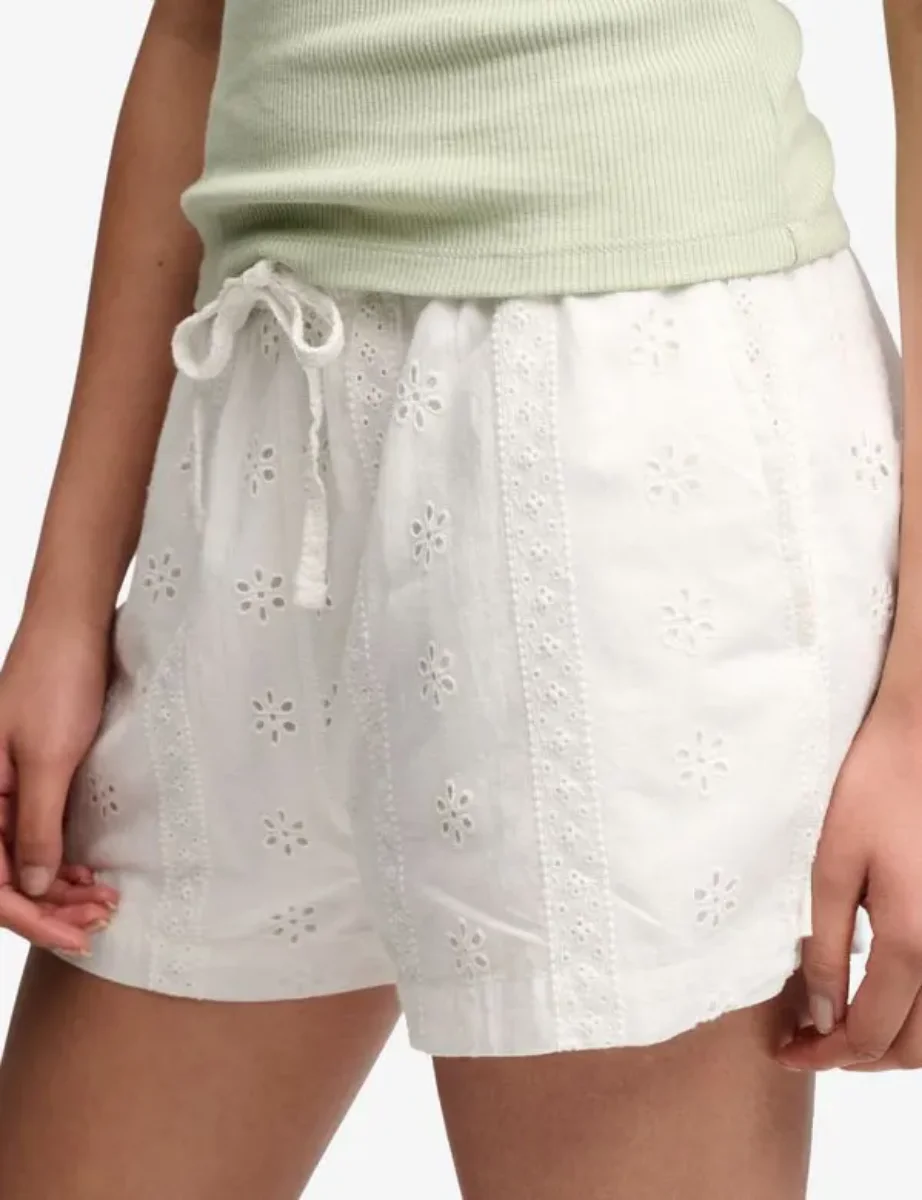 Picture of Superdry Womens Broderie Beach Short | Off White
