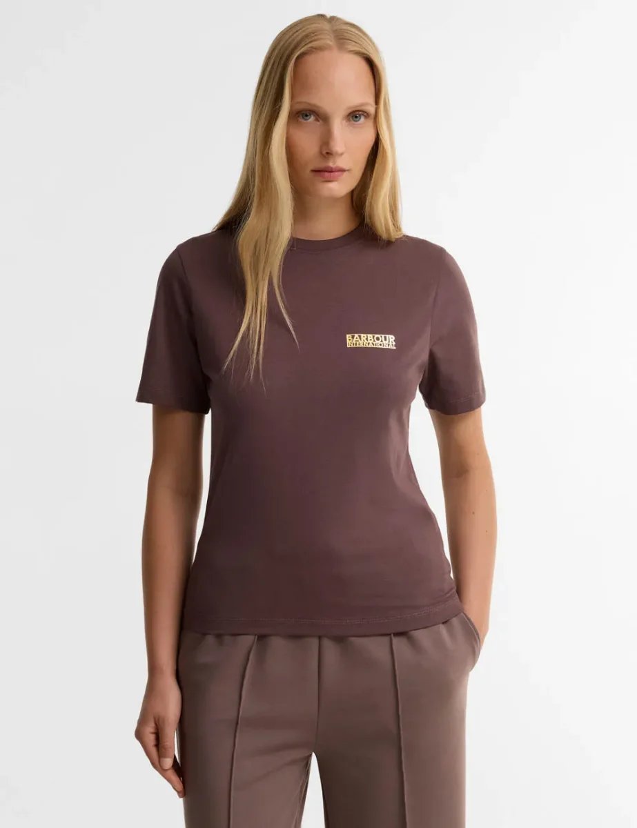 Picture of Barbour INTL Womens Colletta T-Shirt | Truffle