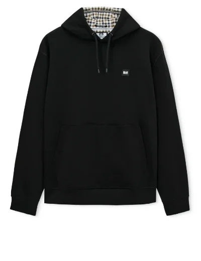 Weekend Offender Oulton Check Hoodie | Black