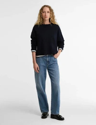 Barbour Womens Harling Crew Neck Jumper | Navy
