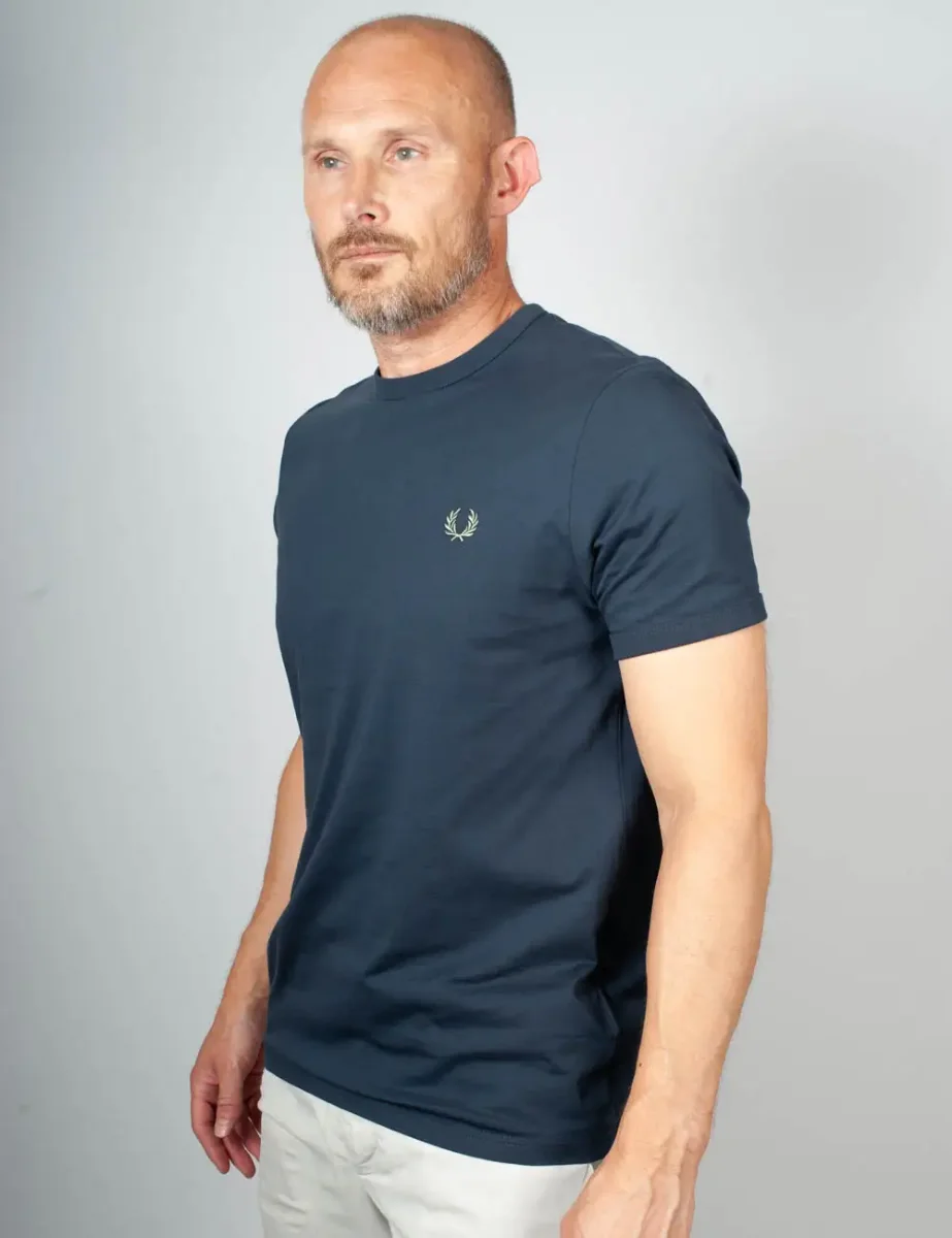 Fred Perry Mens Ringer T-Shirt | Dark Airforce