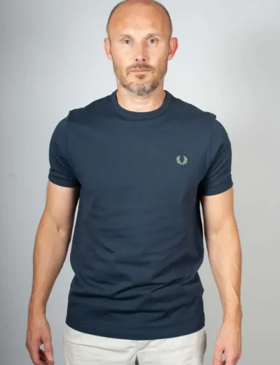Fred Perry Mens Ringer T-Shirt | Dark Airforce