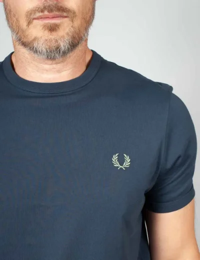 Fred Perry Mens Ringer T-Shirt | Dark Airforce
