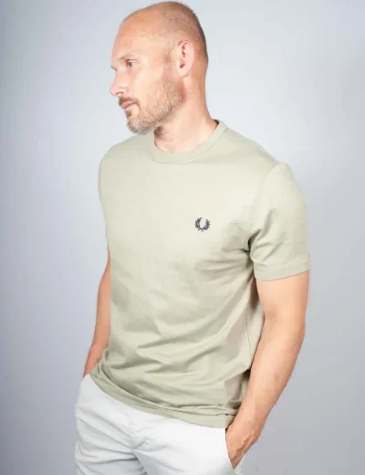 Fred Perry Ringer T-Shirt | Seagrass