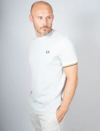 Fred Perry Mens Twin Tipped Cuff T-Shirt | Light Blue