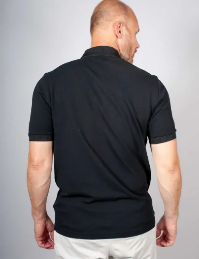 Fred Perry Mens Jacquard Trim Polo Shirt | Black