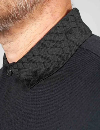 Fred Perry Mens Jacquard Trim Polo Shirt | Black
