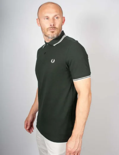 Fred Perry Mens Twin Tipped Polo Shirt | Night Green