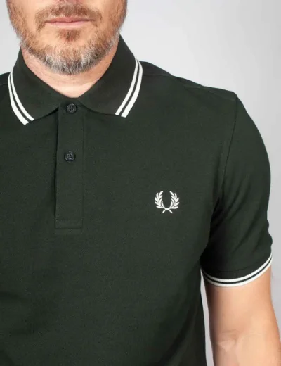 Fred Perry Mens Twin Tipped Polo Shirt | Night Green