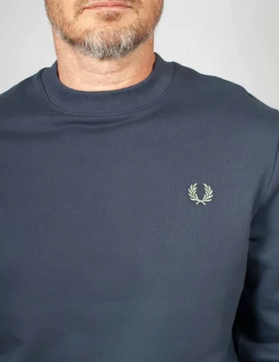 Fred Perry Mens Crew Neck Sweater | Dark Airforce