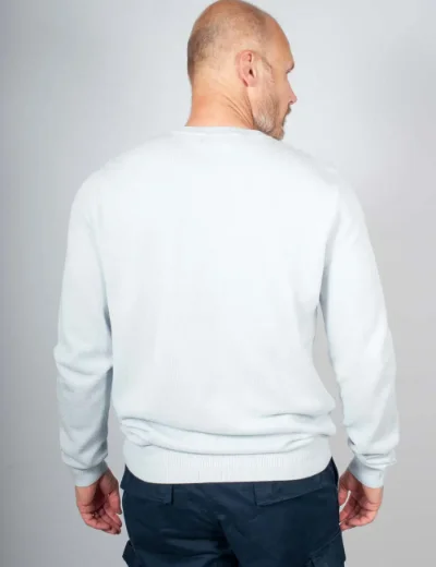 Fred Perry Mens Pique Stitch Jumper | Dusky Blue