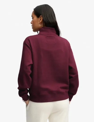 Picture of Superdry Womens Signature Embroidered Half Zip Sweater | Port Red