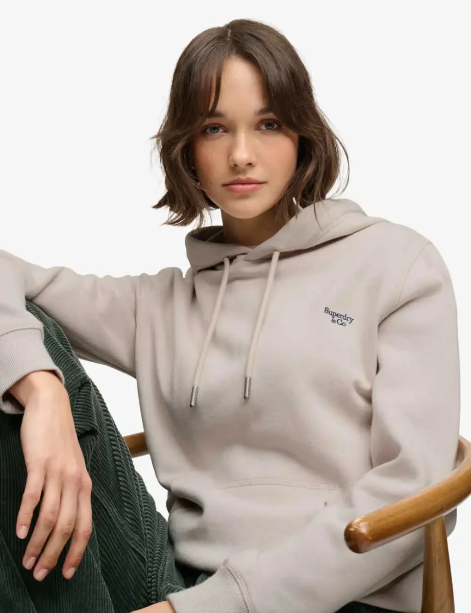 Picture of Superdry Signature Embroided Hoodie | Wind Chime Grey
