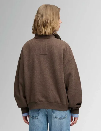 Superdry Womens Country Club Half Zip Sweatshirt | Brown Marl