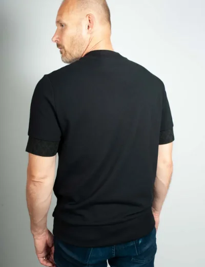 Picture of Fred Perry Jacquard Cuff T-Shirt | Black