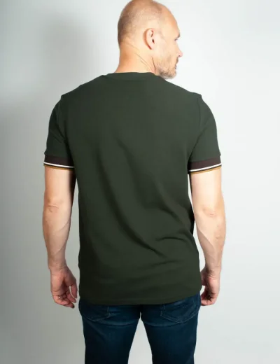 Fred Perry Mens Twin Tipped Cuff T-Shirt | Night Green