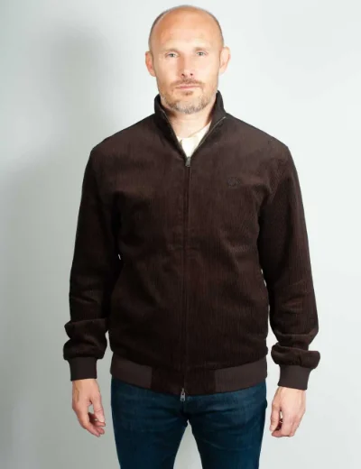 Fred Perry Mens Cord Brentham Jacket | Rich Brown